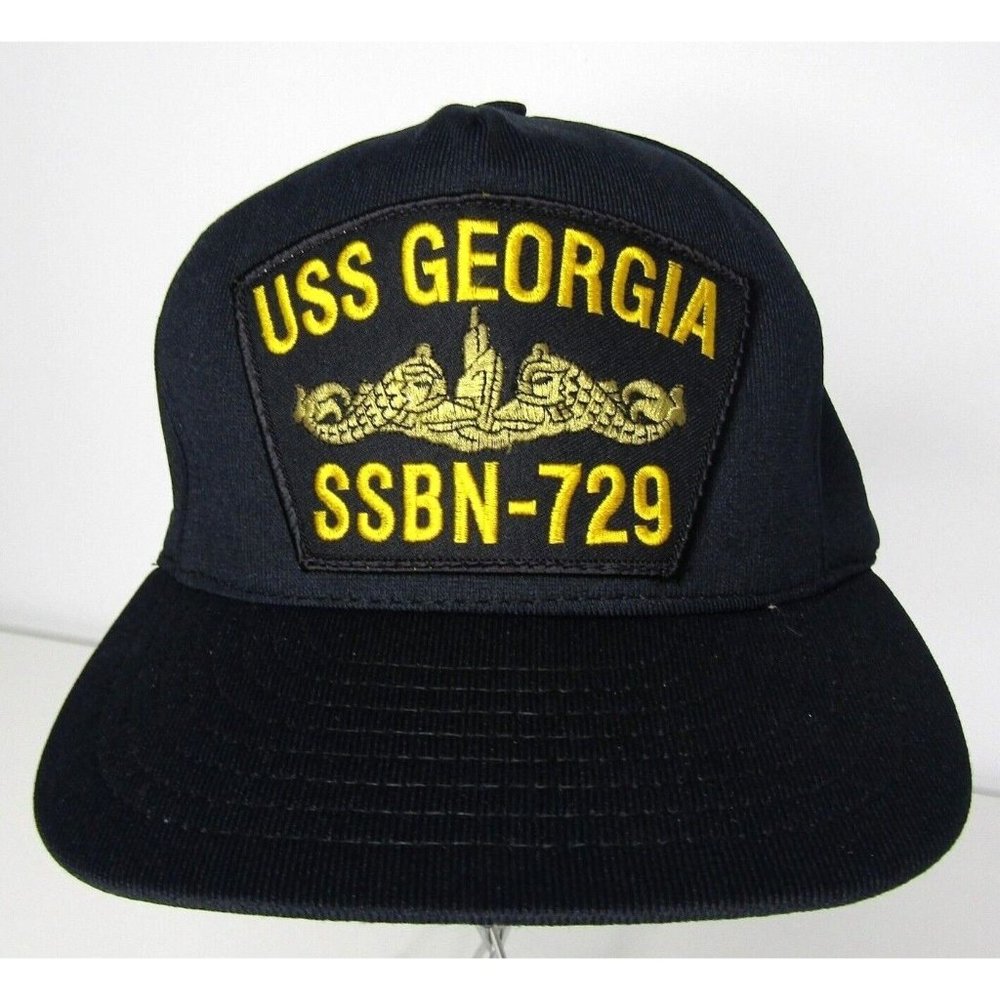 US Navy USS Georgia SSBN-729 Submarine Snapback Hat Navy Blue